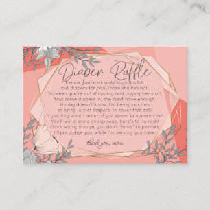 Carte D'accompagnement FUNNY Baby shower Déchets Raffle   Corail tendance