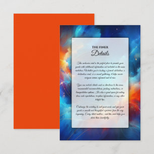 Carte D'accompagnement Fusion Starlight de Feu et de Glace Mariage