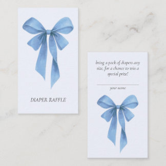 Carte D'accompagnement Garçon Baby Shower Couches avec un Nœud Bleu Clair
