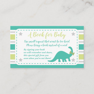 Carte D'accompagnement Garçon Baby shower Mint Dinosaur Apportez Une Cart