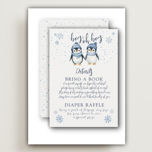 Carte D'accompagnement garçon oh garçon baby shower d'hiver (Créateur téléchargé)