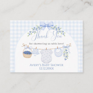 Carte D'accompagnement Garçon tout doux en bleu Baby Shower myrtille