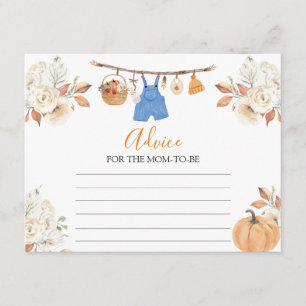 Carte D'accompagnement Garçon Vêtements Citrouille Conseil Baby shower Po