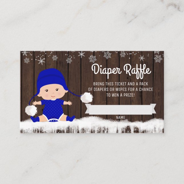 Carte D'accompagnement Garçons Rustic Snowflake Tickets Raffle (Devant)