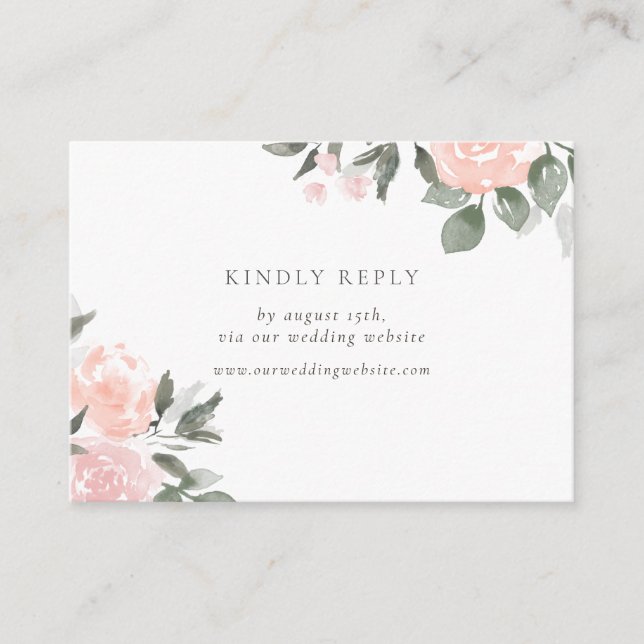 Carte D'accompagnement Garden Blooms RSVP par insertion de site (Devant)