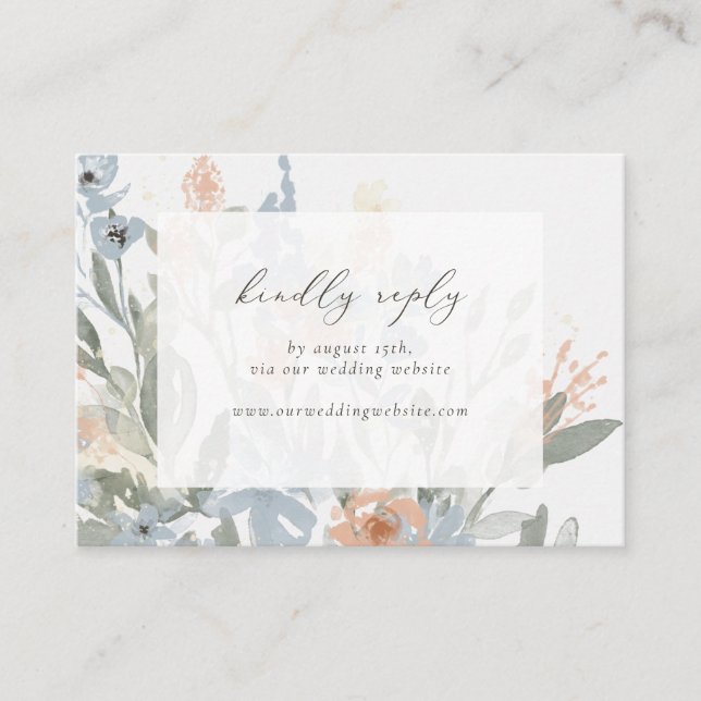 Carte D'accompagnement Garden Flourish RSVP par insertion de site (Devant)