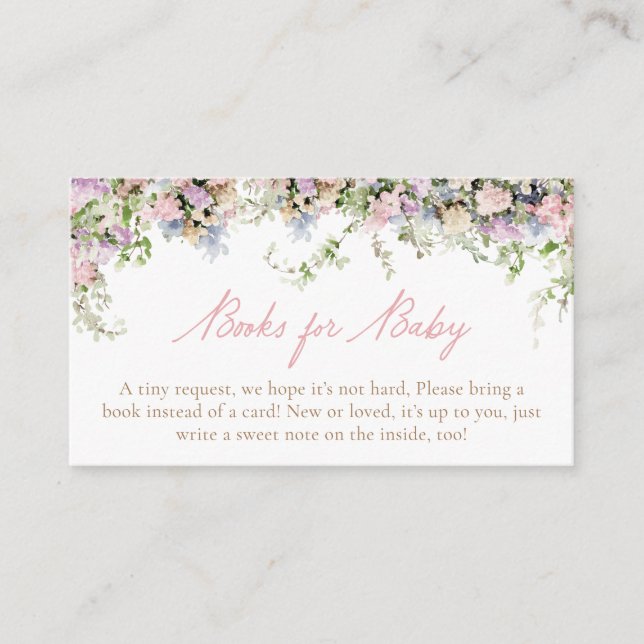 Carte D'accompagnement Garden Pink Baby in Bloom Livres pour bébé (Devant)