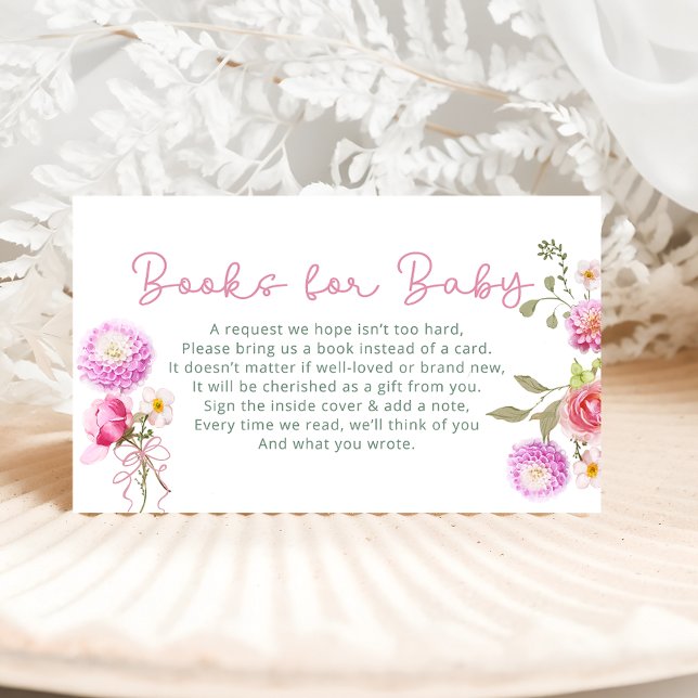 Carte D'accompagnement Garden Pink Baby in Bloom Livres pour bébé (Créateur téléchargé)