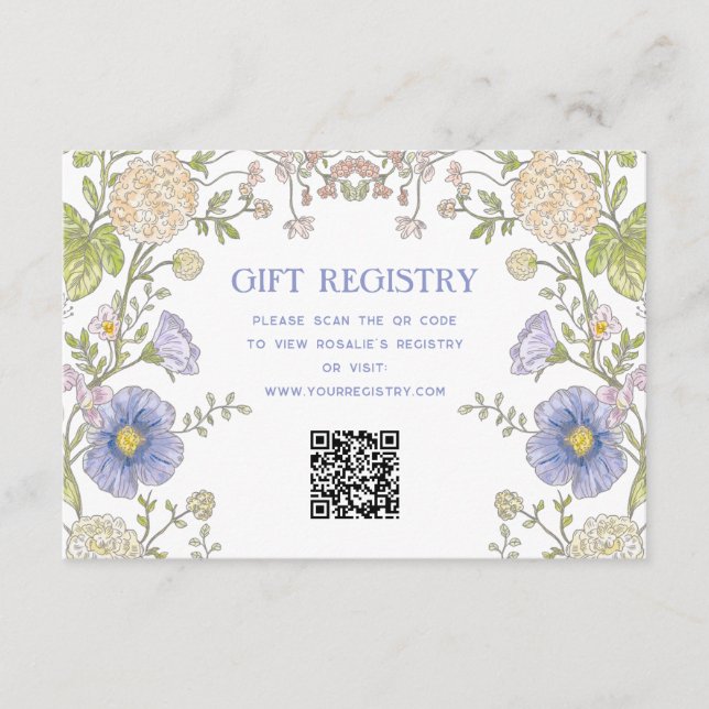 Carte D'accompagnement Garden Spring Floral Bridal Shower QR Code (Devant)