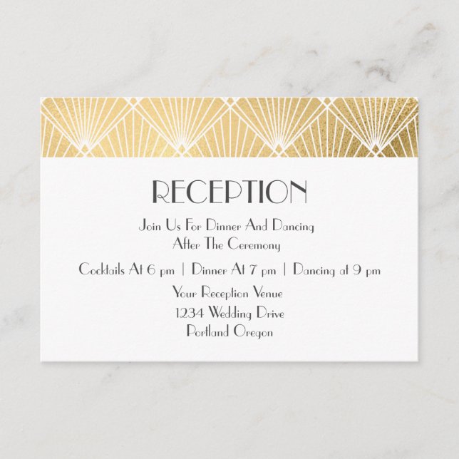 Carte D'accompagnement Gatsby Art Déco Gatsby Gatsby Gatsby Gatsby Gatsby (Devant)