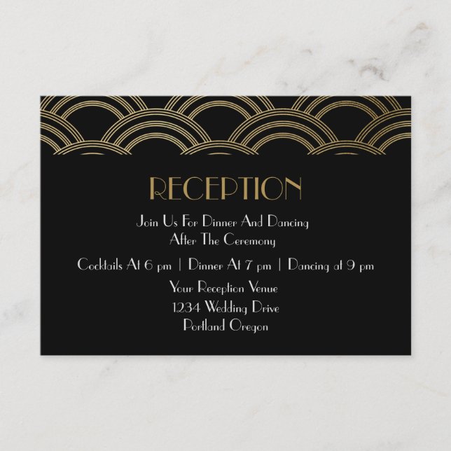 Carte D'accompagnement Gatsby Art Déco Gatsby Gatsby Gatsby Gatsby Gatsby (Devant)