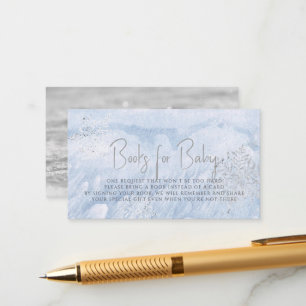 Carte D'accompagnement Gelée hiver Silver Snowflake Blue Livre Demande