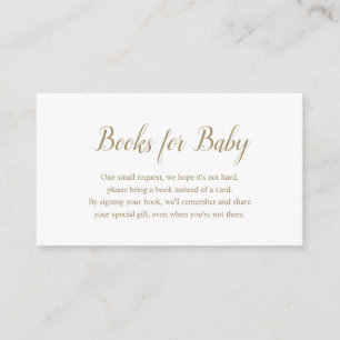 Carte D'accompagnement Genre Neutral Simple Gold Livres pour le Baby show