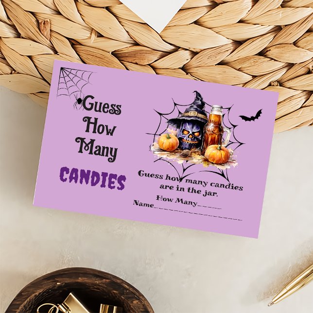 Carte D'accompagnement Ghost Halloween Devinez Combien De Candies Jeu (Créateur téléchargé)