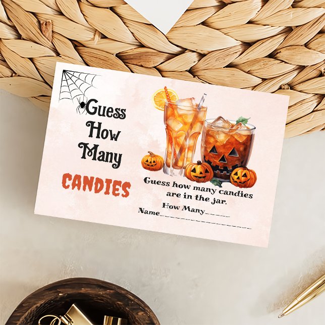Carte D'accompagnement Ghost Halloween Devinez Combien De Candies Jeu (Créateur téléchargé)