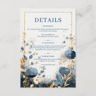 Carte D'accompagnement Gilded Wildflower Noces de Marine et d'Or