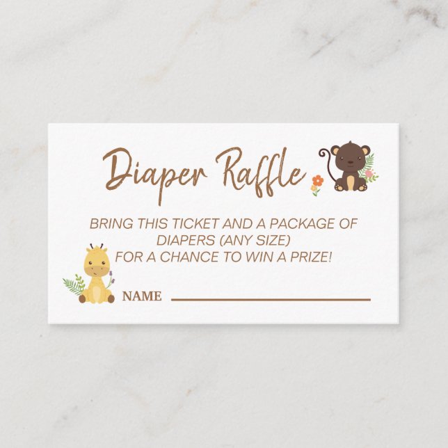 Carte D'accompagnement Giraffe de Singe mignonne Baby shower de calamars (Devant)