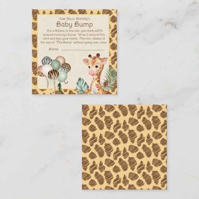 Carte D'accompagnement Giraffe Poster de animal Baby Bump Jeu (Devant / Derrière)