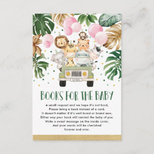 Carte D'accompagnement Girl Jungle Safari Drive By Shower Books for Baby