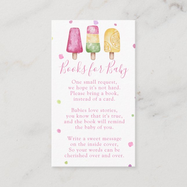 Carte D'accompagnement Girl Ready to Pop Summer Books for Baby shower (Devant)