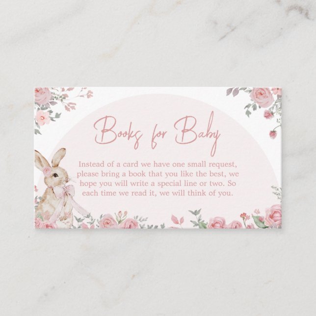 Carte D'accompagnement Girl some Bunny Baby showers Livres pour bébé (Devant)