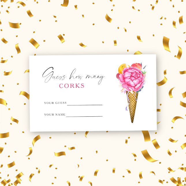 Carte D'accompagnement Glace - Devinez combien de bouchons jeu de mariage (Créateur téléchargé)