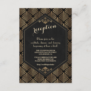 Carte D'accompagnement Glam Royal Roaring 20's Art Deco Détails du Mariag