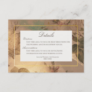 Carte D'accompagnement Glam Vintage Or Floral Détails modernes