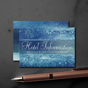 Carte D'accompagnement Glitzy Foil Ice Blue Faux Iridescente Informatio