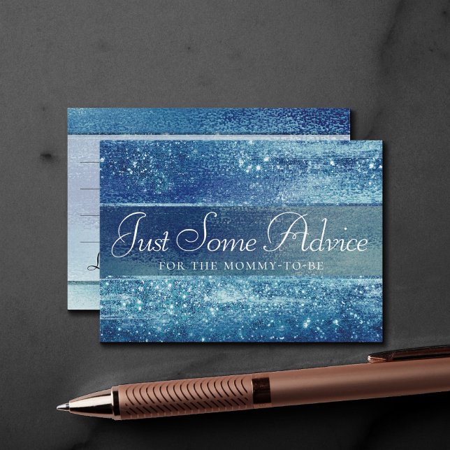 Carte D'accompagnement Glitzy Foil | Ice Blue Iridescent Sparkle Advice (Créateur téléchargé)