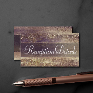 Carte D'accompagnement Glitzy Foil Réception en cuivre de bronze d'or