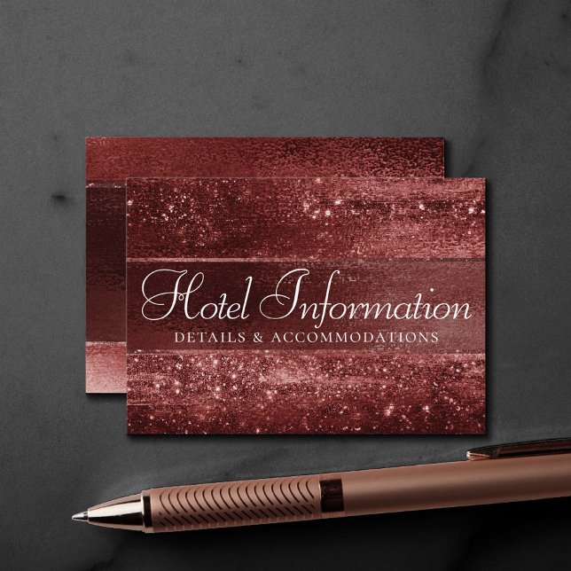 Carte D'accompagnement Glitzy Red Glitter | Crimson Guest Accommodations (Créateur téléchargé)