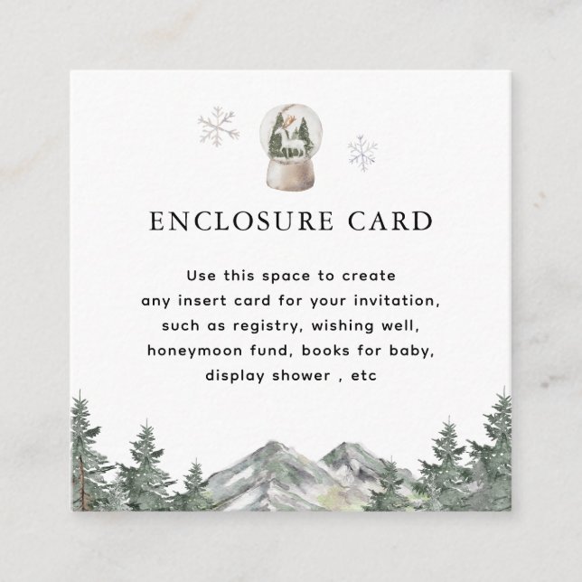 Carte D'accompagnement Globe De Neige Hiver Merveilleux Anniversaire Pers (Devant)