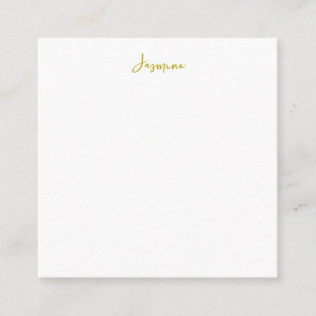 Carte D'accompagnement Gold Color Calligraphy Nom professionnel (Devant)