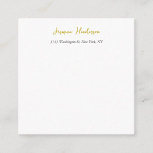 Carte D'accompagnement Gold Color Calligraphy Professional Élégant