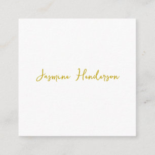 Carte D'accompagnement Gold Color Calligraphy Professional Nom personnali