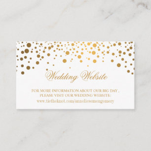 Carte D'accompagnement Gold Confetti et le site de Mariage blanc