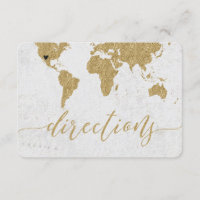 Gold Foil World Map Destination Mariage