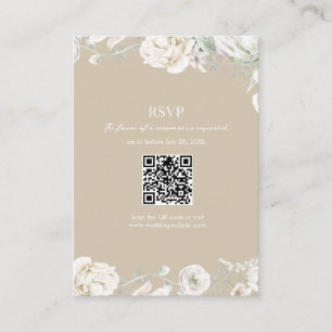 Carte D'accompagnement Gold Garden Floral QR Code Mariage RSVP