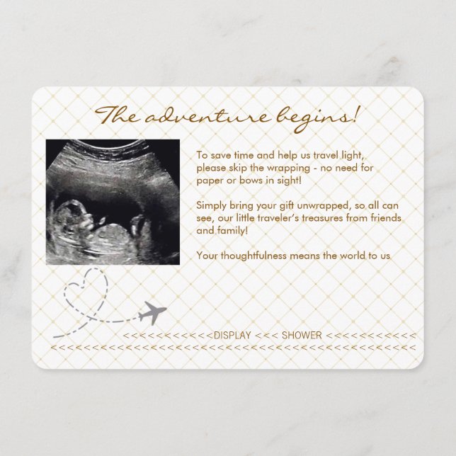 Carte D'accompagnement Gold Globe Passport Travel Display Shower (Dos)