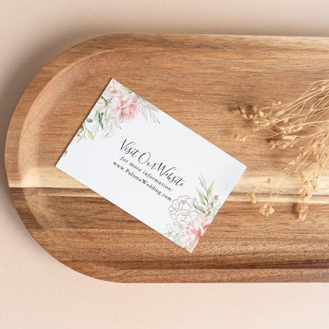 Carte D'accompagnement Gold Green Folial Site Mariage Floral (Créateur téléchargé)