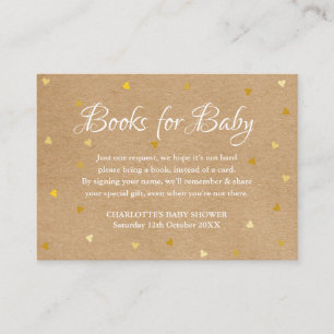 Carte D'accompagnement Gold Love Hearts Demande de Baby shower Boho