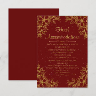 Carte D'accompagnement Gold Ornate Mariage Hôtel Hébergement