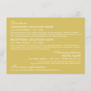 Carte D'accompagnement Gold vintage et Ivory Art Déco Détails Mariage