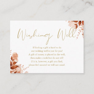 Carte D'accompagnement Gold Wishing well Automne automne Mariage floral