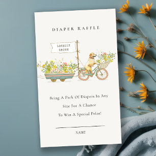 Carte D'accompagnement Golden Retriever Floral Livres Pour Baby shower