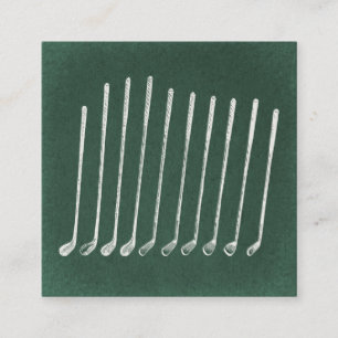 Carte D'accompagnement Golf Clubs Antique Golf Art Vintage Vert Style