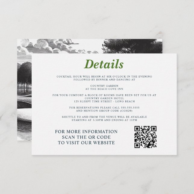 Carte D'accompagnement Golf Couple Mariage (Devant / Derrière)