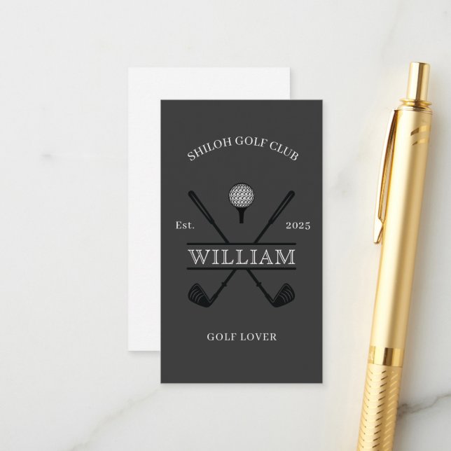 Carte D'accompagnement Golf Lover Cross Club (Devant/Arrière en situation)