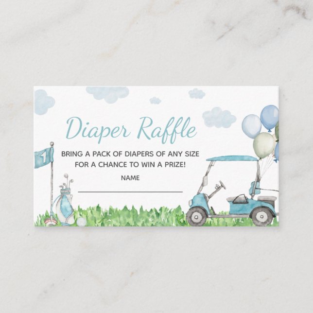 Carte D'accompagnement Golf Un Petit Baby shower À Putter Déchets Raffle (Devant)